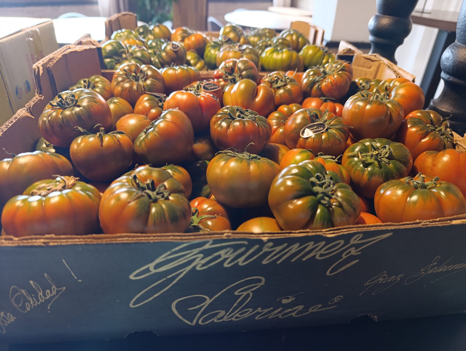 Caja de tomates de temporada